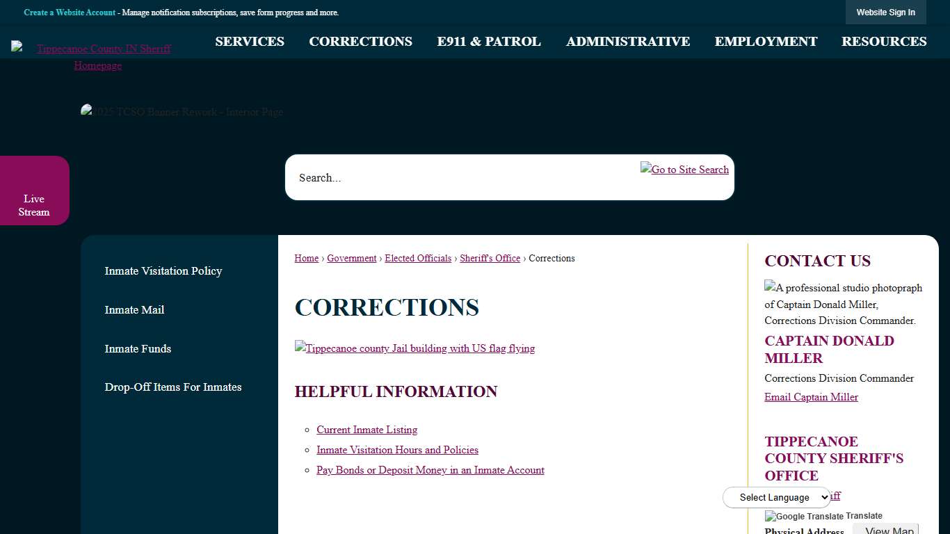 Corrections | Tippecanoe County, IN